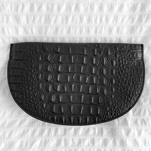 X NIHILO Debby Black Leather Half-Moon Clutch